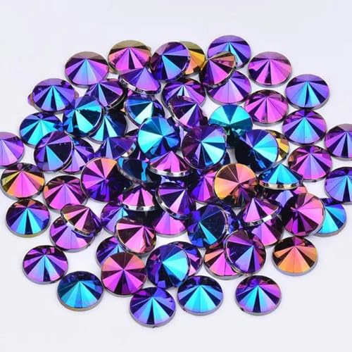 4 mm, 5 mm, 6 mm, 10 mm, grüne AB-Strasssteine, runde Acrylperlen, Kristall-Strass zum Selbermachen, Kleidungshandwerk, Schwarz AB, 10 mm, 2000 Stück von wejiay