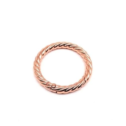 5 Stück Feder-O-Ring, offen, gedreht, für Ledertaschen, Handtaschen, Gürtelschnalle, Karabinerverschluss, Schlüsselanhänger, Hundekette, Schnapphaken, Innendurchmesser 20 mm, Roségold von wejiay