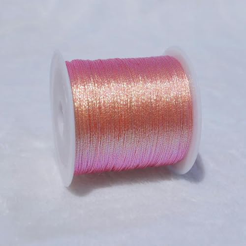 Bunter Gold-Silber-Faden, DIY-Halskette, Armband, handgefertigter Faden, geflochtener Seilfaden zum Sticken, Häkelperlenschnur, Pink, 2–9 Stränge von wejiay