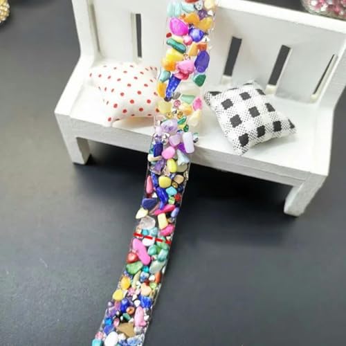 Strass-Bänder, Kristall-Silber-Strass-Besatz, Gürtel-Strass-Besatz, DIY-Kette, bunt, 1,5 cm – 50 cm Länge, 1 Stück von wejiay