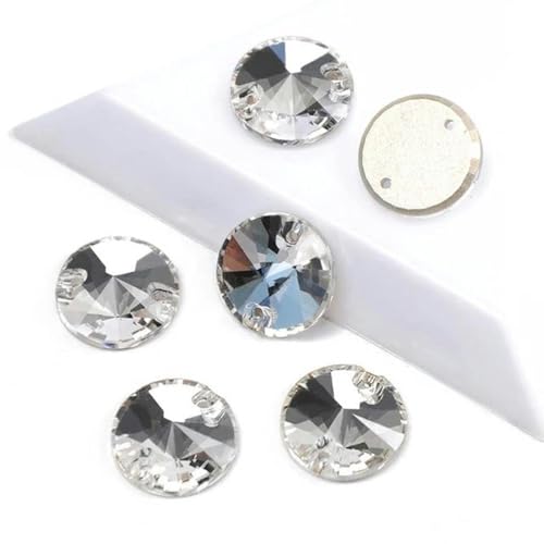 Strasssteine zum Aufnähen, runde Perlen, Steine, Strass-Applikationen für Hochzeitskleider, Kleidung, DIY-Nähkristalle, Kristall, 10 mm, 35 Stück von wejiay