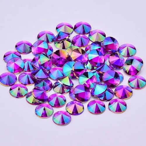 mm, 5 mm, 6 mm, 10 mm, grüne AB-Strasssteine, runde Acrylperlen, Kristall-Strass für DIY-Kleidungshandwerk, Lila AB-4 mm, 10.000 Stück von wejiay