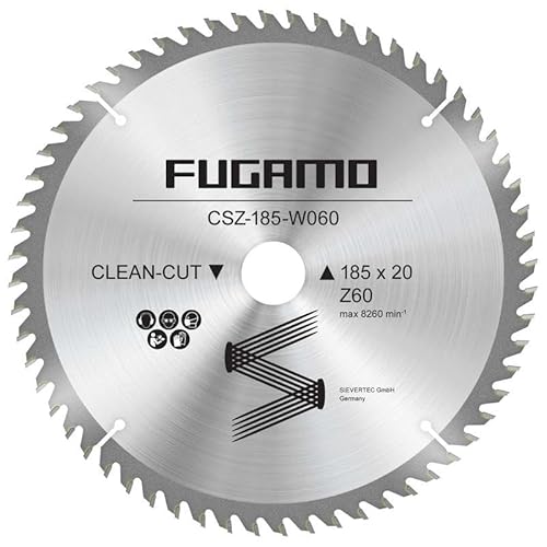 Hartmetall - Kreissägeblätter Ø 185 mm, Bohrung Ø 30 mm, mit 60 Zähnen, Reduzierstück: 20/16 mm (60 Zahnanzahl) von werkzeugundzubehoer_com