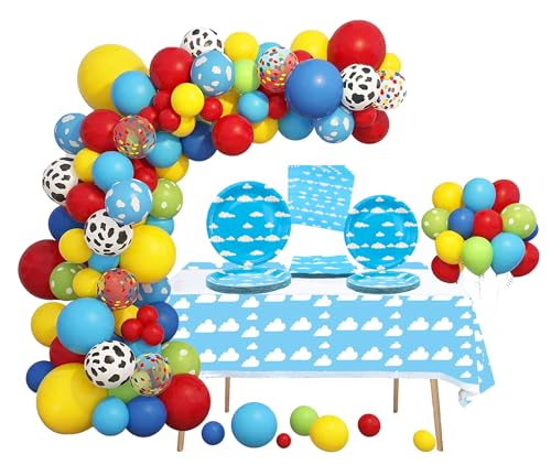 Gebutstag Luftballons Boy Story Dekoration Partygeschirr Party Supplies für Kinder Boy Story Partyzubehör Gebutstag Deko von whdiduo