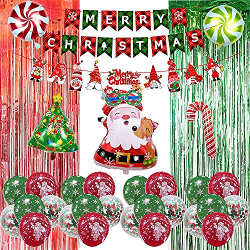 VORFAOVE Rot Grün Weihnachten Ballon Kit Banner für DIY Weihnachten Hintergrund Dekoration C von wiianoxd