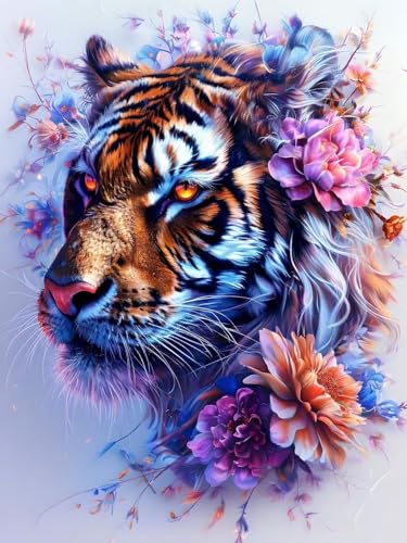 Malen Nach Zahlen Erwachsene Tier Malen Nach Zahlen Tiger Malen Nach Zahlen ab 7 8 9 10 Jahre Mädchen Geschenk, DIY Ölgemälde 3 Pinseln und Acrylpigment, Room Decor, Geschenke für Frauen 25x35cm t1642 von wionheng