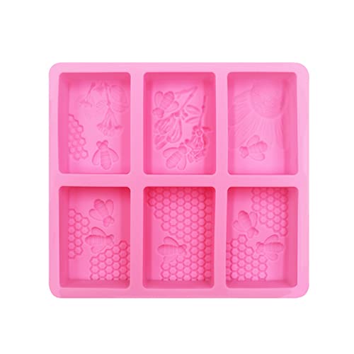 wirlsweal 3D Seifen Formen Nicht klebrige Blumen Baum Bastel Kunst DIY Silikon Seifen Formen Cupcake Backformen Pan Bee Silikon Formen für die Küche Rosa von wirlsweal