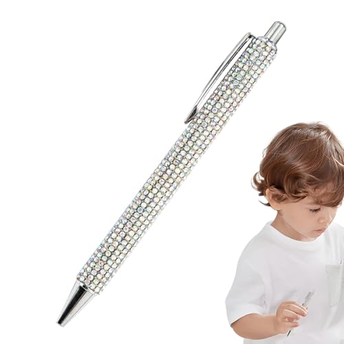 wiroouia Glitzer-Kugelschreiber,Strass-Kugelschreiber - Bling Strass Stift,Einziehbarer Tintenstift für Hochzeiten, Meetings, Studenten, Erwachsene, Kinder von wiroouia