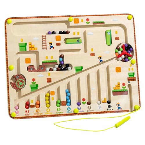 wiroouia Magnetisches Labyrinthbrett, Magnetfarb- und Zähllabyrinth,Perlenlabyrinth Zählspielzeug Magnetische Puzzles | Lernspielzeug für Kinder, pädagogisches Zählen für Vorschulkinder, passendes von wiroouia