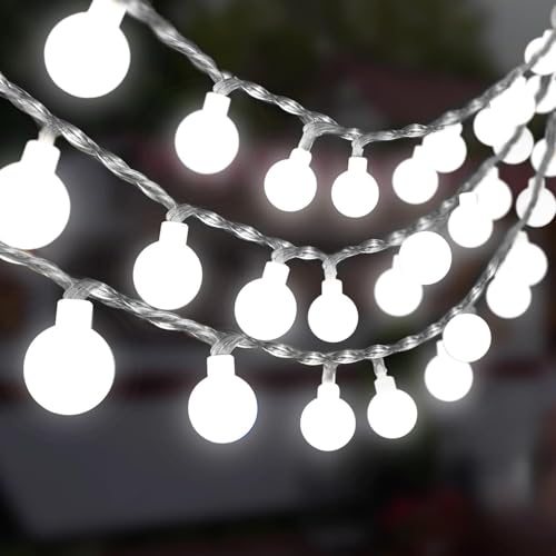 Lichterkette Globes 160 LEDs mit Timer, 16 m, 8 Modi,Kaltweiß von wisdom line