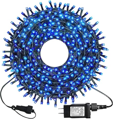 Weihnachts-Lichterkette, 18 m, 400 LEDs, 8 Modi, wasserdicht, für Baum, Garten, Terrasse, Hochzeit (blau) von wisdom line