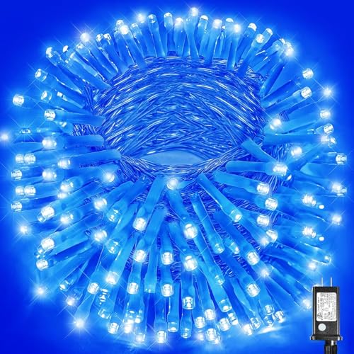 wisdom line LED Lichterkette für Innen und Außen, 8 Beleuchtungsmodi, 12m Kabel, Kaltweiß (Blau, 180LED) von wisdom line