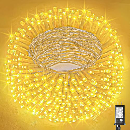 LED Lichterkette für Innen und Außen, 8 Beleuchtungsmodi, Timer-Speicherfunktion, 12 m Kabel, Kaltweiß (Warmweiß, 180 LED) von wisdom line