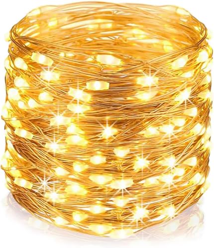 wisdom line Fairy Lights Stecker, 30 m, 300 LEDs, Weihnachtsbeleuchtung, Innenbeleuchtung, Warm, Weiß, Kupferdraht, langer LED-Lichterkette für Schlafzimmer, Party, Hochzeit, Patio, Festival, von wisdom line