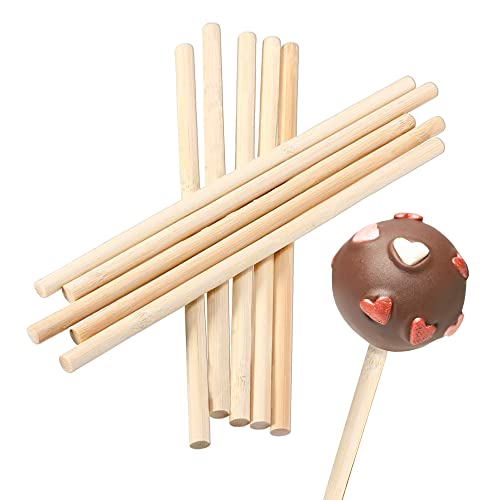 wisefood Cake-Pop-Stiel, 200 Stk. Holzstäbchen 17 cm, schwarze Cake-Pop-Sticks, geeignet für Bonbons, Kuchen, Pralinen, zur Tortendekoration, Candy Lollipop Sticks aus Birkenholz von wisefood