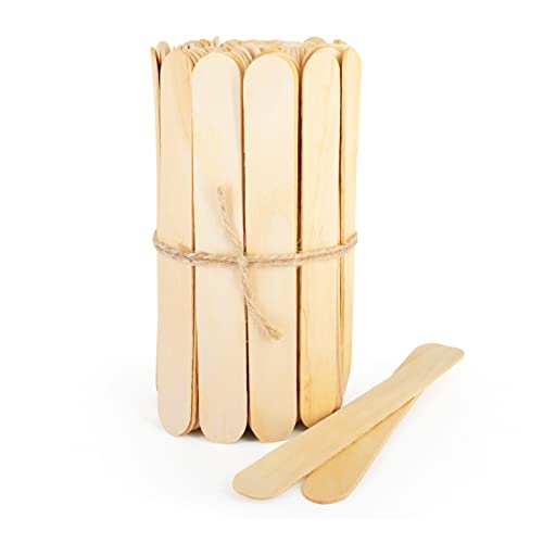 wisefood Holz Spatel, Spatel 200 STK. 15 cm, Eisstiele aus Holz, Wachsspachtel ideal zur Haarentfernung, Stiele zum Basteln, für Speiseeis aus biologisch abbaubarem Birkenholz von wisefood