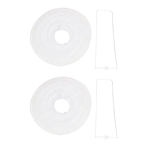 wisspair 2 x Lampenschirm aus japanischem chinesischem Papier, für Hochzeit, Party, 40 cm, Cremeweiß von wisspair