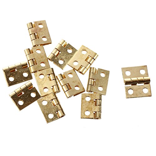 wisspair Mini-Scharniere für 1/12 Schrank, Miniatur-Puppenhäuser, Gold, 12 Stück von wisspair