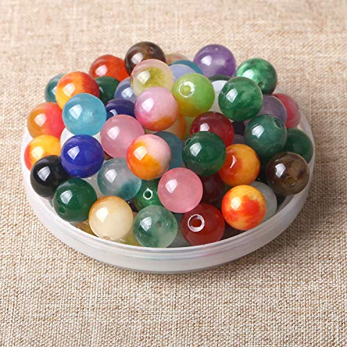 100 Stück Mix Halbedelsteine Perlen Rund Natur Schmucksteine Edelsteine Steinperlen Heilsteine Halbedelsteinperlen Bastelperlen Schmuckperlen 8MM von witgift