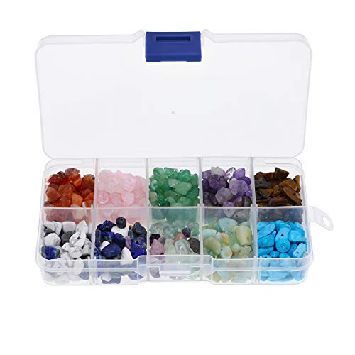 Halbedelsteine Perlen 150g Steinperlen 10 Farben Edelsteine Beads 4-8mm Natürliche Heilsteine Halbedelsteinperlen Bastelperlen Lose Perlen Energie Stein für Schmuck von witgift