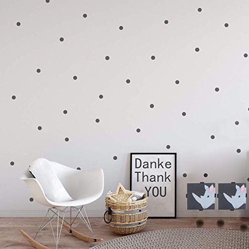 witgift Wandtattoo Dot Aufkleber 216 Punkte,Grau Dots Punkte Aufkleber,Wandtattoo Punkte für Kinderzimmer Schlafzimmer,3CM von witgift