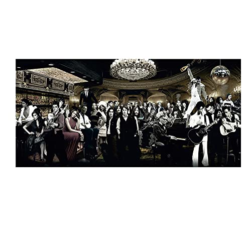 Musik Sänger Star Gathering Großes Wohnzimmer Leinwand Malerei Poster Und Drucke Wandkunst Cuadros Für Schlafzimmer Wohnkultur,P1,30X60Cm Ohne Rahmen von wjwang