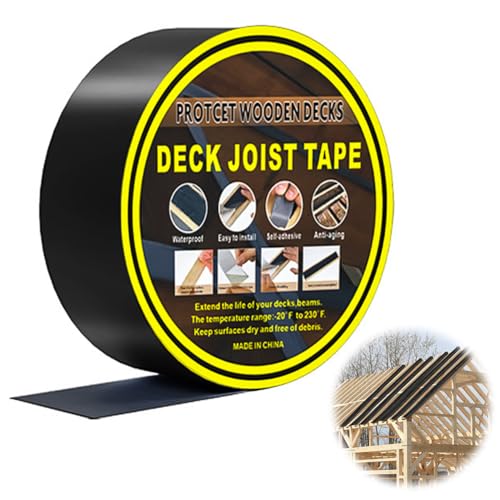 wllqinte Butylband, Deck Balkenband 5cm x15M, Wasserdichtes Klebeband, Butyl Klebeband Dichtband, Dach Reparaturband,Wird auf Balken,Konstruktionsbalken und Holz Verwendet von wllqinte