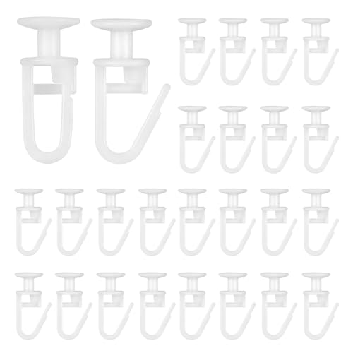 wocpvm 125 Stück Vorhang Haken für Gardinenschiene Gardinenhaken für Schienen Schlaufengleiter, für Vorhangschiene mit Schienenvorhangsystem, Wohnmobil-Vorhangschiene von wocpvm