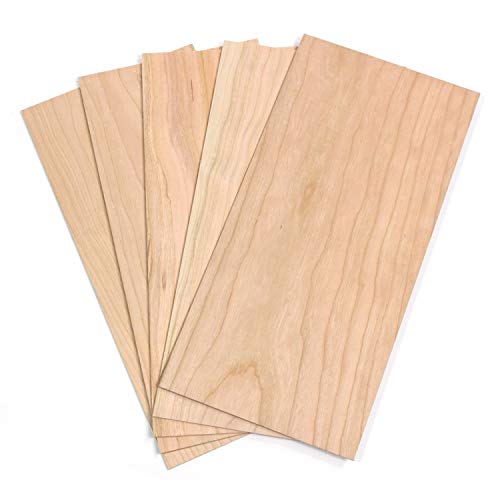 wodewa Holz Furnier Set 2mm Starkfurnier Kirsche 30x14cm 5er Set Sägefurnier Bastelholz Platten Echtholz Holzfurnier zum Basteln Holzplatte Bastelset Modellbau DIY von wodewa