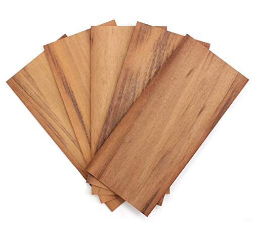 wodewa Holz Furnier Set 2mm Starkfurnier Tigerwood 30x14cm 5er Set Sägefurnier Bastelholz Platten Echtholz Holzfurnier zum Basteln Holzplatte Bastelset Modellbau DIY von wodewa