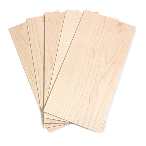 wodewa Holz Furnier Set 4mm Starkfurnier Ahorn 30x14cm 5er Set Sägefurnier Bastelholz Platten Echtholz Holzfurnier zum Basteln Holzplatte Bastelset Modellbau DIY von wodewa