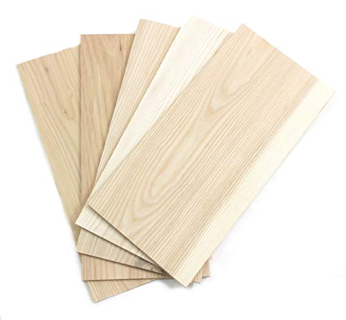 wodewa Holz Furnier Set 4mm Starkfurnier Esche 30x14cm 5er Set Sägefurnier Bastelholz Platten Echtholz Holzfurnier zum Basteln Holzplatte Bastelset Modellbau DIY von wodewa