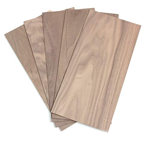 wodewa Holz Furnier Set 4mm Starkfurnier Nussbaum 60x14cm 10er Set Sägefurnier Bastelholz Platten Echtholz Holzfurnier zum Basteln Holzplatte Bastelset Modellbau DIY von wodewa