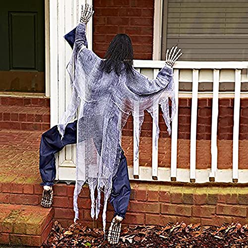 Vintage Halloween Garten Deko Horror House Wandklettern Geist Pendant - wojonifuiliy Realistischen Kletternde Zombies Grusel Geist Dekorativer Anhänger für Haustüren Gärten Höfen Verandas von wojonifuiliy