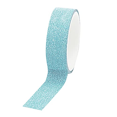 wojonifuiliy Glitter Washi Tape, Goldpuder Glitzerband herstellen DIY Dekoratives, Farbiges Klebeband Selbstklebendes Glitzerband für Scrapbooking, Papierhandwerk und Geschenkverpackung (Hellblau) von wojonifuiliy