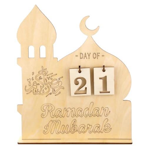 wokdsbl Ramadan Kalender Aus Holz,Ramadan Deko Countdown, Ramadan Kalender Kinder,Kalender für Zuhaus,Eid Mubarak Adventskalender 30 Tage Countdown für Ramadan Dekoration Ramazan Geschenke von wokdsbl