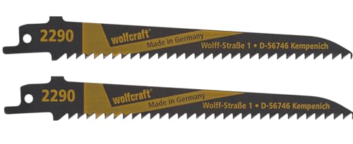 wolfcraft 2 Säbelsägeblätter CV für Holz und Kunststoff - 2290000- Schnelles, feines Schneiden für kurvige Schnitte - Schnitttiefe 10-100 mm von wolfcraft