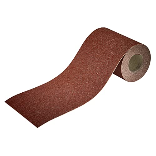 wolfcraft Haft-Schleifpapierrolle, 4m x 115mm I 1739000 I Korn 60 I für Holz und Metall I für Schwingschleifer und Handschleifer von wolfcraft