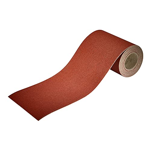 wolfcraft Haft-Schleifpapierrolle, 4m x 115 mm I 1741000 I Korn 120 I für Holz und Metall I für Schwingschleifer und Handschleifer von wolfcraft