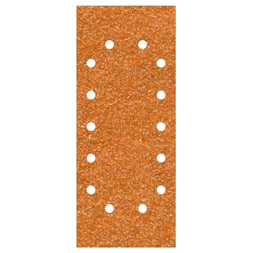 wolfcraft Schleifstreifen für Holz und Metall 115 x 280 mm I 1983000 I 5er Pack, Korund Körnung 120 I Ideal für Schwingschleifer I gelocht für Staubabsaugung von wolfcraft