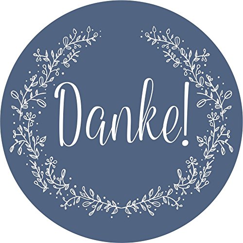 wolga-kreativ 120 Aufkleber Geschenkaufkleber "Danke" blau Sticker Etiketten selbstklebend für Geschenke von wolga-kreativ