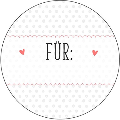 wolga-kreativ 120 Aufkleber Geschenkaufkleber "FÜR:" Punkte Handmade Homemade Sticker Etiketten selbstklebend für Geschenke von wolga-kreativ