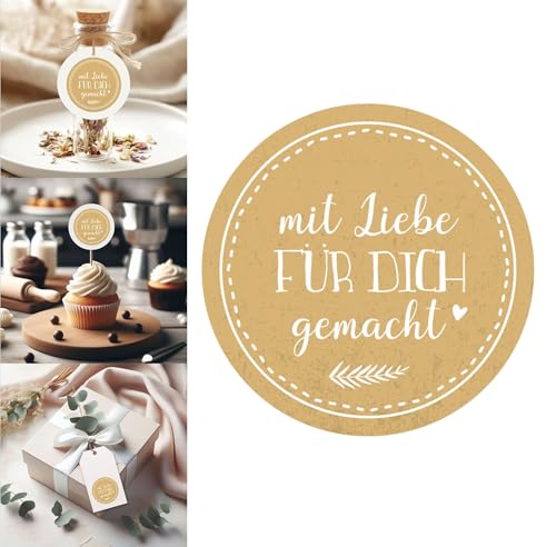 wolga-kreativ 80 Geschenk Aufkleber Marmeladen Sticker - Mit Liebe für DICH gemacht - Gastgeschenke Hochzeit - Etiketten Selbstklebend für Gastgeschenke, Feiertage und Hausgemachte Leckerein von wolga-kreativ