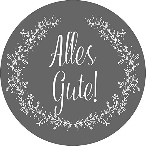 wolga-kreativ 120 Aufkleber Geschenkaufkleber "alles Gute" grau Sticker Etiketten selbstklebend für Geschenke von wolga-kreativ