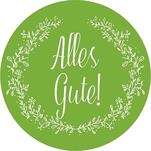 wolga-kreativ 120 Aufkleber Geschenkaufkleber "alles Gute" grün Sticker Etiketten selbstklebend für Geschenke von wolga-kreativ