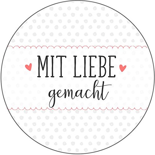 wolga-kreativ 72 Geschenk Aufkleber Marmeladen Sticker - Mit Liebe gemacht - Gastgeschenke Hochzeit - Sticker Aesthetic - Etiketten Selbstklebend Feiertage und Hausgemachte Leckerein von wolga-kreativ