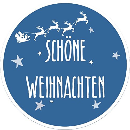 wolga-kreativ 120 Aufkleber Weihnachten blau "schöne Weihnachten" Geschenk Advent Frohe Weihnachten Etiketten selbstklebend für Geschenke von wolga-kreativ