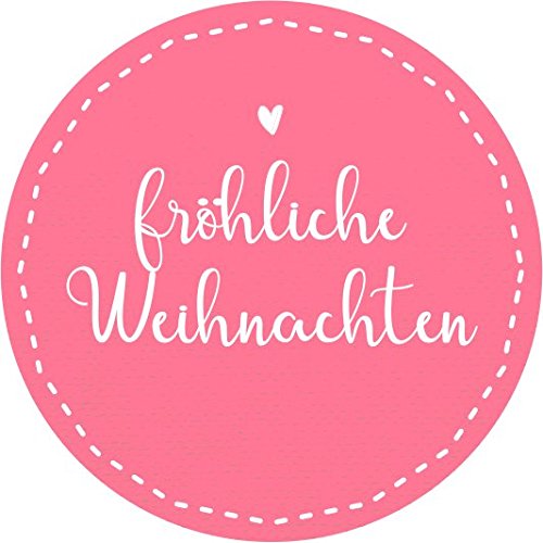 wolga-kreativ 120 Aufkleber Weihnachten "fröhliche Weihnachten" pink Geschenk Advent Frohe Weihnachten Etiketten selbstklebend für Geschenke von wolga-kreativ