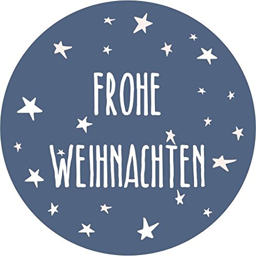 wolga-kreativ 120 Aufkleber Weihnachten "frohe Weihnachten" blau Geschenk Advent Frohe Weihnachten Etiketten selbstklebend für Geschenke von wolga-kreativ