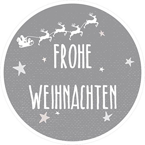 wolga-kreativ 120 Aufkleber Weihnachten "frohe Weihnachten" grau Geschenk Advent Frohe Weihnachten Etiketten selbstklebend für Geschenke von wolga-kreativ